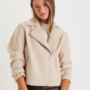 ✨Host Pick✨ Lulus Confident Edge Heather Beige Moto Jacket
